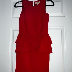 Michael Kors midi red peplum dress